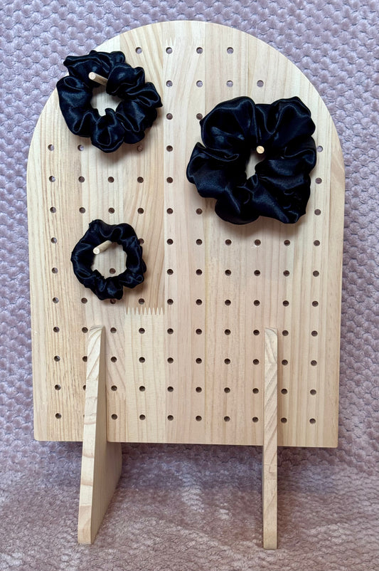 Black Satin Scrunchies